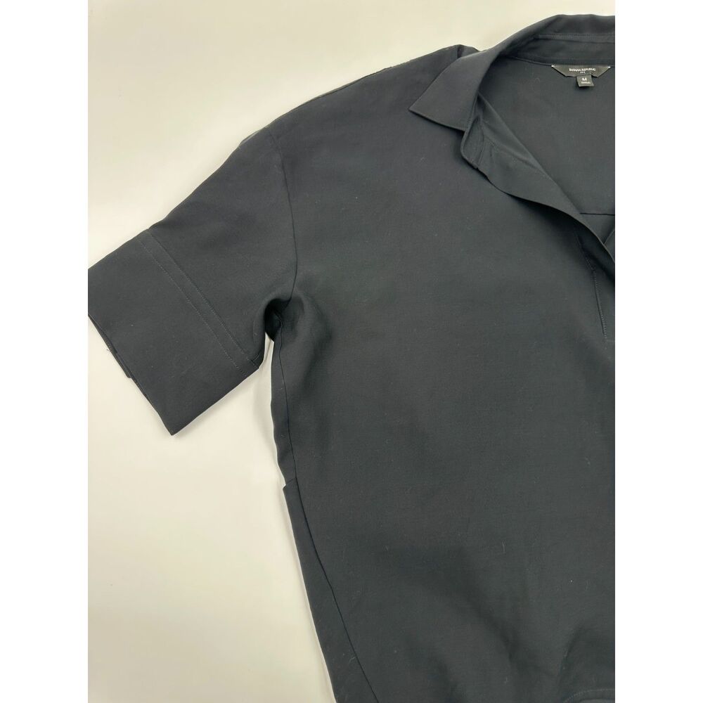 Banana Republic Top for Women Asymetrical Short Sleeve Sz M Collared Black EUC - Picture 9 of 9